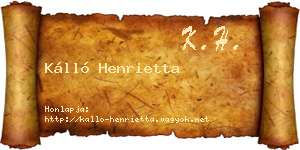Kálló Henrietta névjegykártya